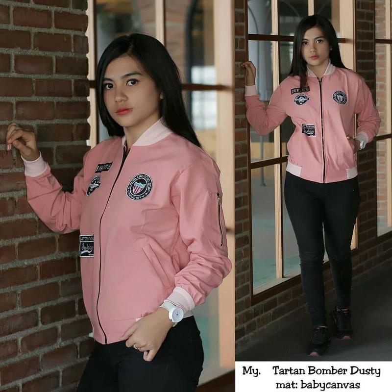 jaket bomber jaket wanita tartan modist 1