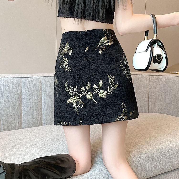 Váy Phong Cách Trung Quốc Mới, Dành Cho Nữ, Mùa Thu Và Mùa Đông, Cạp Cao, Mỏng Và Thanh Lịch, Phong Cách Cung Điện, Váy Chữ A Bó Thêu, 2024 Hàng Mới Về 8