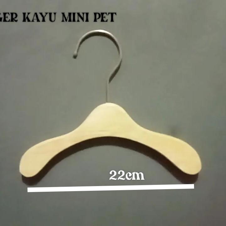 HANGER KAYU MINI PET Pakaian baju kucing baju anjing baju boneka 4
