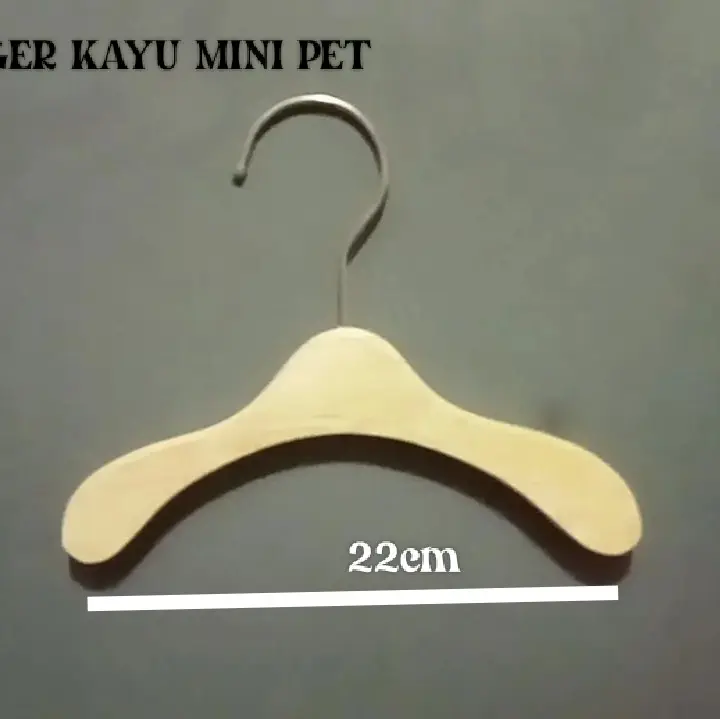 HANGER KAYU MINI PET Pakaian baju kucing baju anjing baju boneka 4