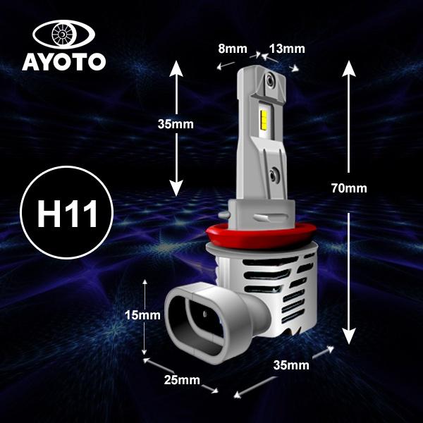 AYOTO A3 H11 45 W Sepasang 2 Pcs Lampu Kabut Foglamp 3 Warna LED 4