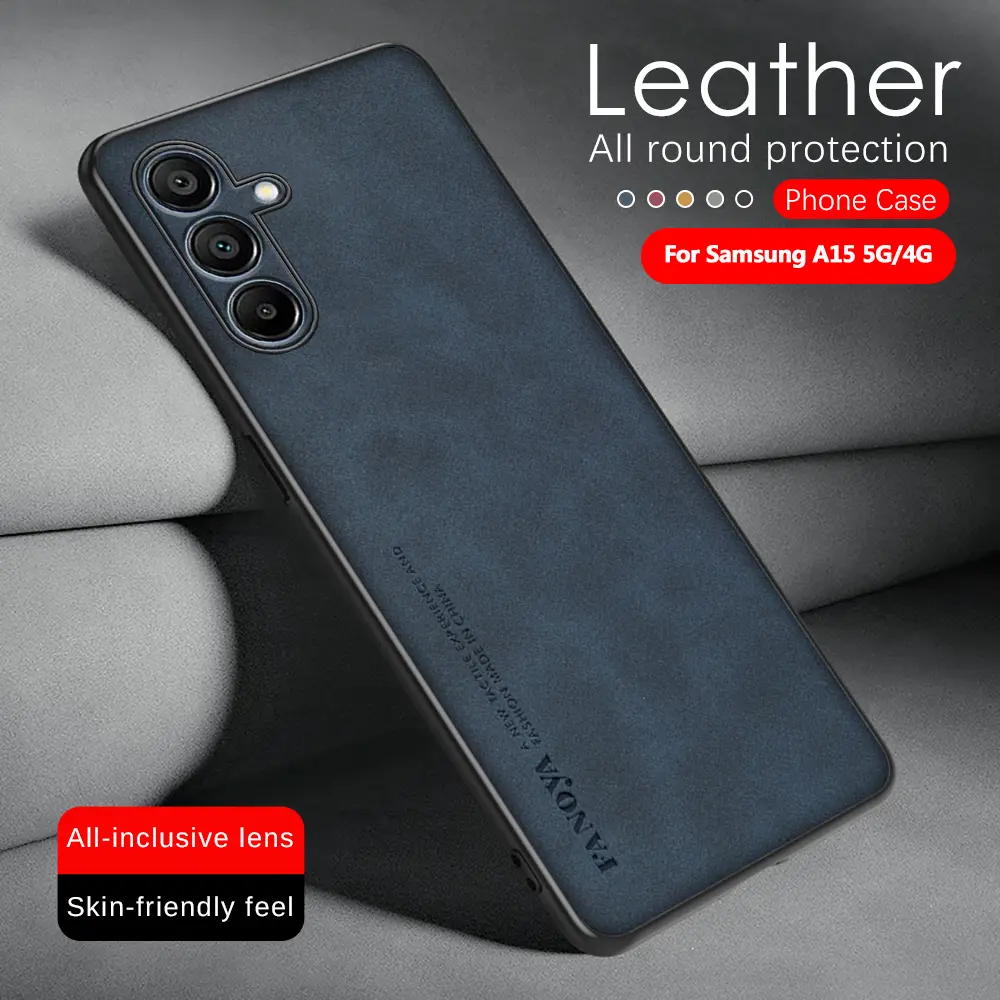 Sheepskin Leather Back Shell For Samsung Galaxy A16 Phone Case Sumsung Galaxy A16 A26 A36 A56 A06 A55 A35 A25 A15 5G A05 A05S 2024 Soft TPU Frame Protect Cover