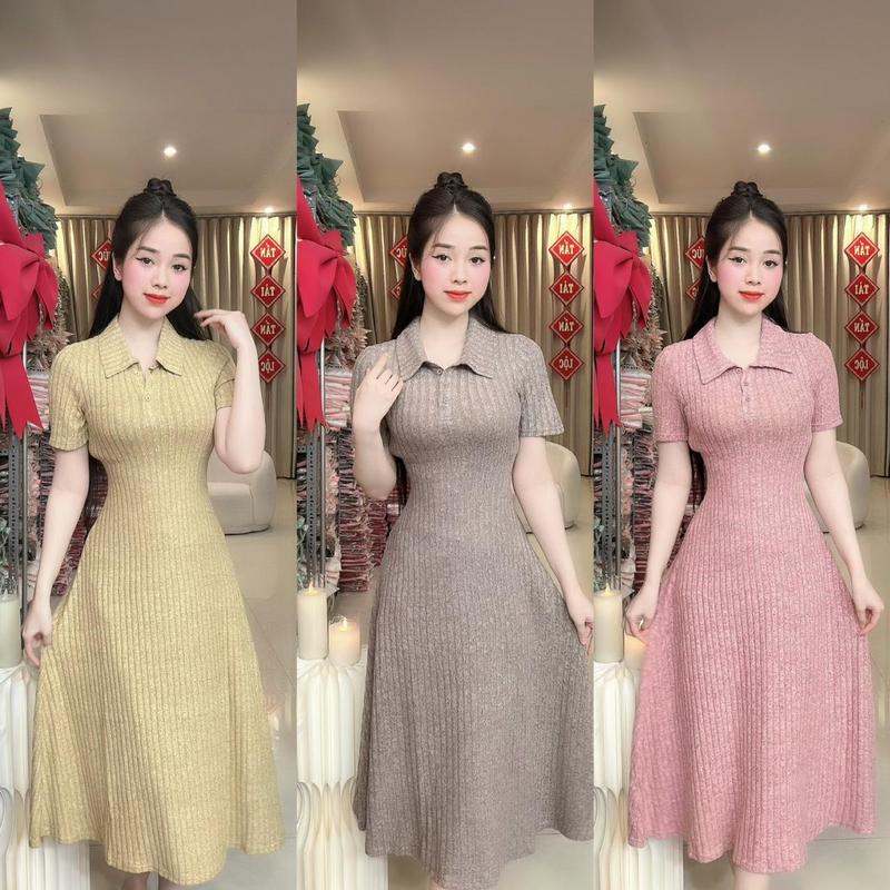 (U15) Đầm thiết kế cổ bẻ form basic đi chơi đi làm đều đẹp đầm xinh nhẹ nhàng đầm đi tiệc đi làm đi chơi by Thương Lê U15