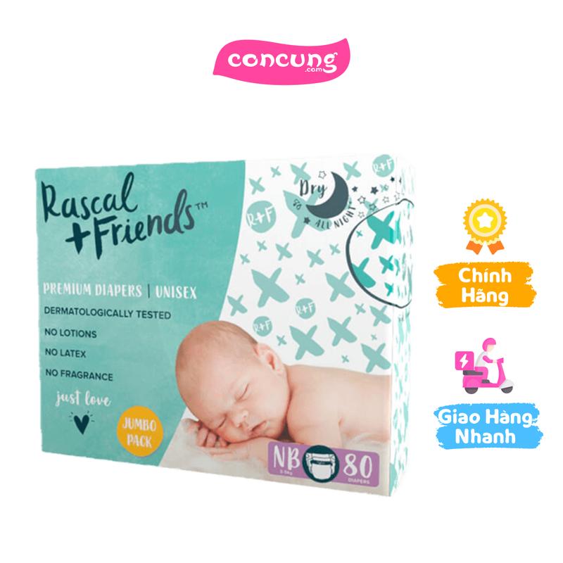 Tã dán sơ sinh Rascal & Friends NB dưới 5kg 80 miếng