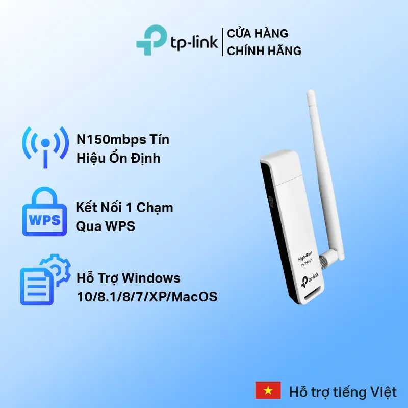 Bộ Chuyển Đổi USB Wifi TP-Link TL-WN722N Chuẩn N 150Mbps 1