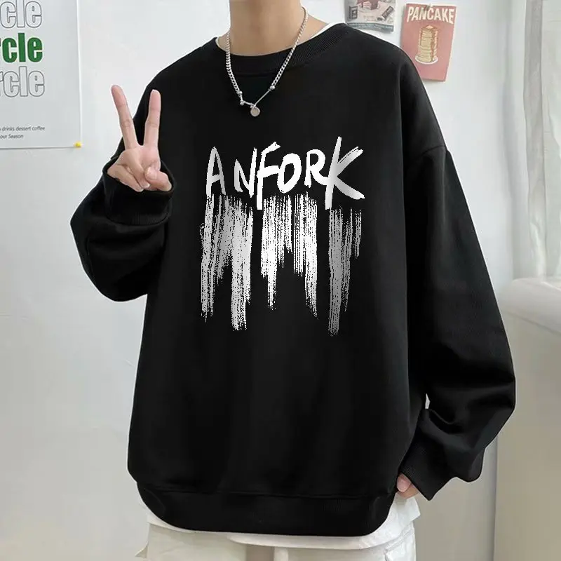 Áo Len Nam, Phong Cách Instagram Hợp Xu hướng Hồng Kông, Áo Thun Dài Tay, Hợp Xu hướng Và Dễ Phối Đồ Dáng Rộng Vừa Vặn, Thương Hiệu Thời Trang Mới 2021, Thích Hợp Cho Mùa Thu, Áo Bé Trai Menswear Hoodie