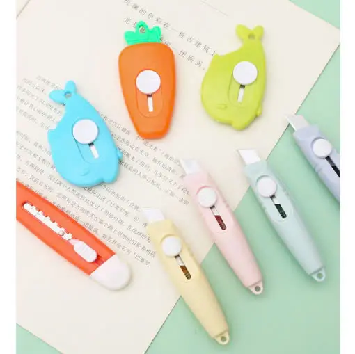 Dao Rọc Giấy Văn Phòng Dễ Thương, Dụng Cụ Rọc Giấy Cà Rốt, Chiếc Bút Có Lỗ Treo Móc Khóa