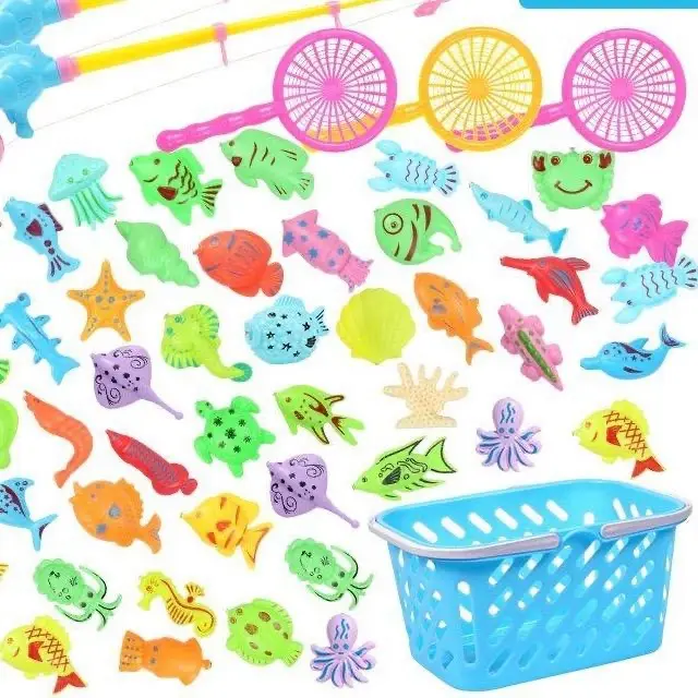 MAINAN MANDI PANCINGAN IKAN MAGNET TANPA KOLAM 14PCS/38/39/40/50/60/61PCS Plastik