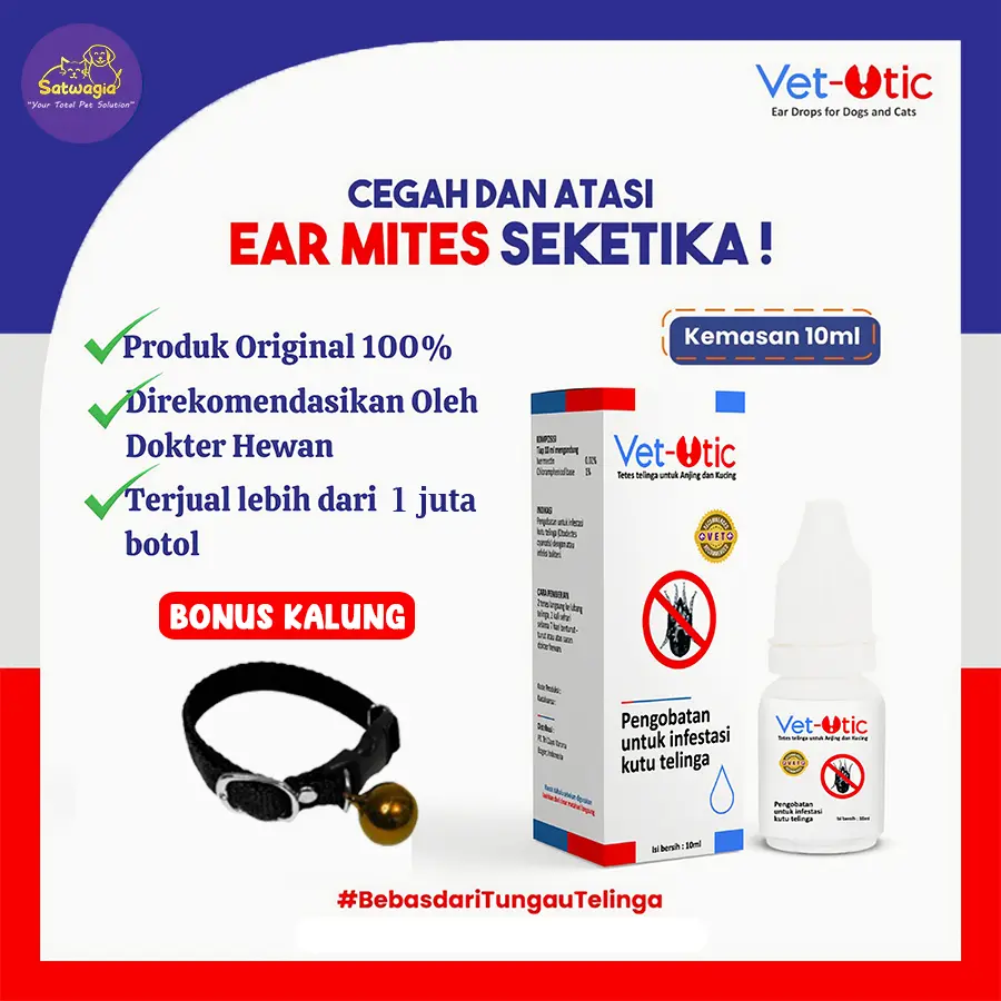 Vet Otic - Obat anti kutu dan Obat tetes ear mites kucing Anjing kelinci Rekomendasi Dokter Hewan