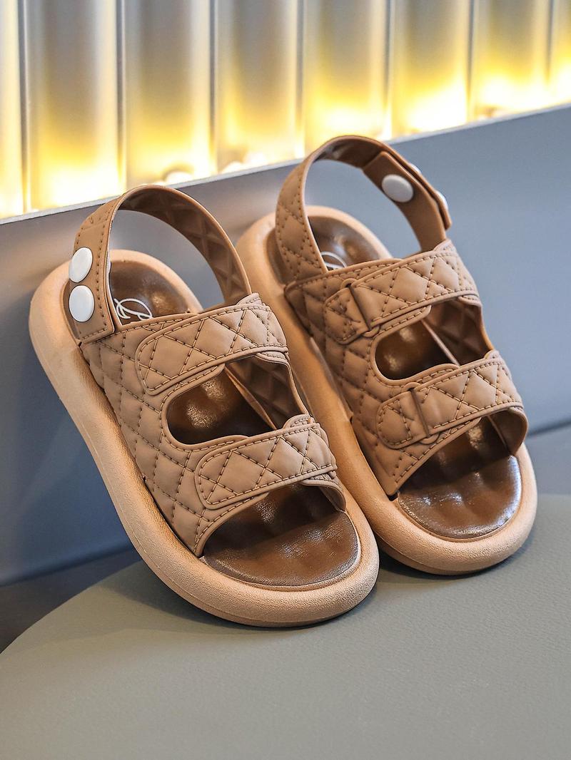 Product Introduction of Unisex's Summer Fashionable Quilted Design Quilted Sandals, Casual Soft Sole Sandals for Beach, Non-slip Sandals for Boys & Girls 8