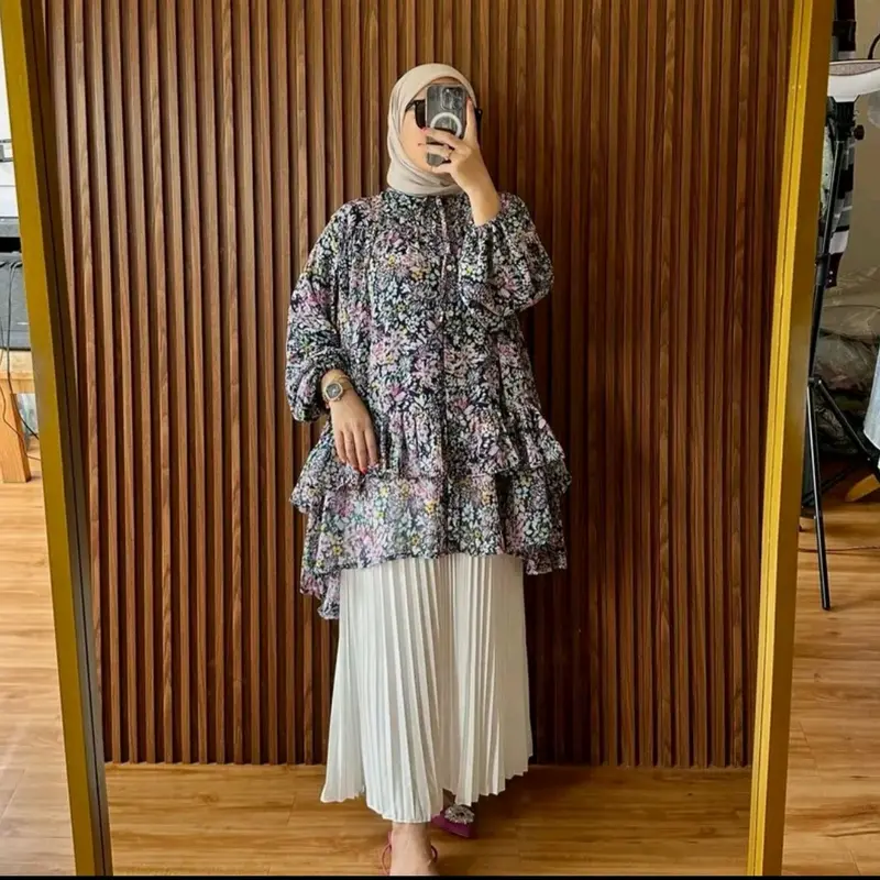 Floral Tunik Ceruty Poliester 1