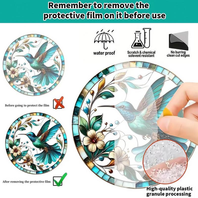 Product Introduction of Hummingbird Design Hanging Decor, 1 Count Bohemian Style Round Hanging Ornament, Decorative Pendant for Home Living Room Bedroom Garden, Hangable 3