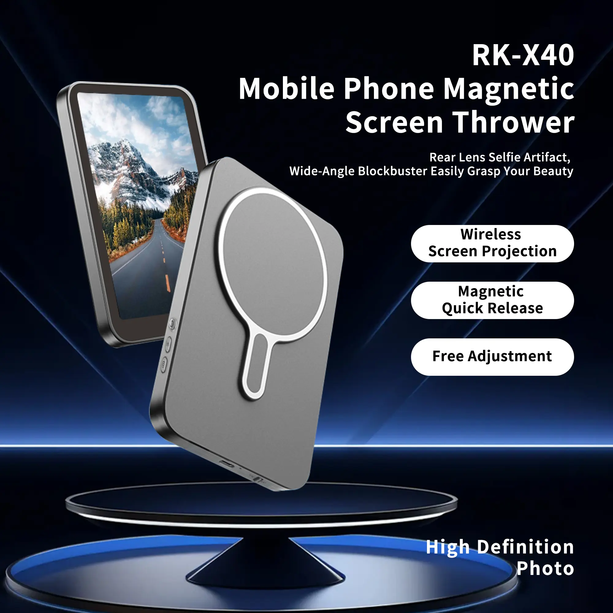 2025 NEW Smartphone Vlog Selfie Monitor Screen Magnetic Phone Rear Camera For Selfie Vlog Live Stream For Android Iphone Custom