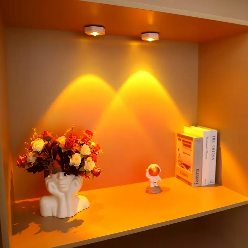 Battery Required LED Touch Control Wall Mounted Light, 1 Count 2-level Brightness LED Touch Cabinet Light, Decorative Light for Kitchen Bedroom Cabinet (without Battery) 8
