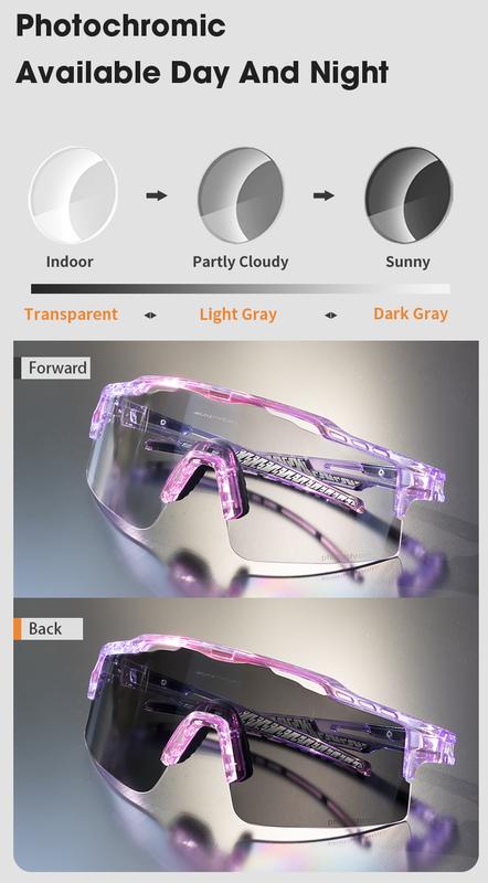 Product Introduction of KAPVOE Anti-fog Photochromic lenses Cycling Glasses Men Women UV400 Fishing glasses Outdoor Bike Riding Sunglasses Driving hiking Running Eyewear Sports Anti-fog Goggles 11