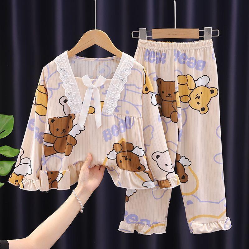 Product Introduction of Đồ Ngủ Trẻ Em, Dài Tay, Phong Cách Công Chúa Hoạt Hình, Cho Bé Gái Và Trẻ Em, Trẻ Em Trung Bình Và Lớn, Thích Hợp Cho Mùa Xuân Và Mùa Thu, Bộ Đồ Mặc Nhà Phòng Điều Hòa Không Khí, 2024 14