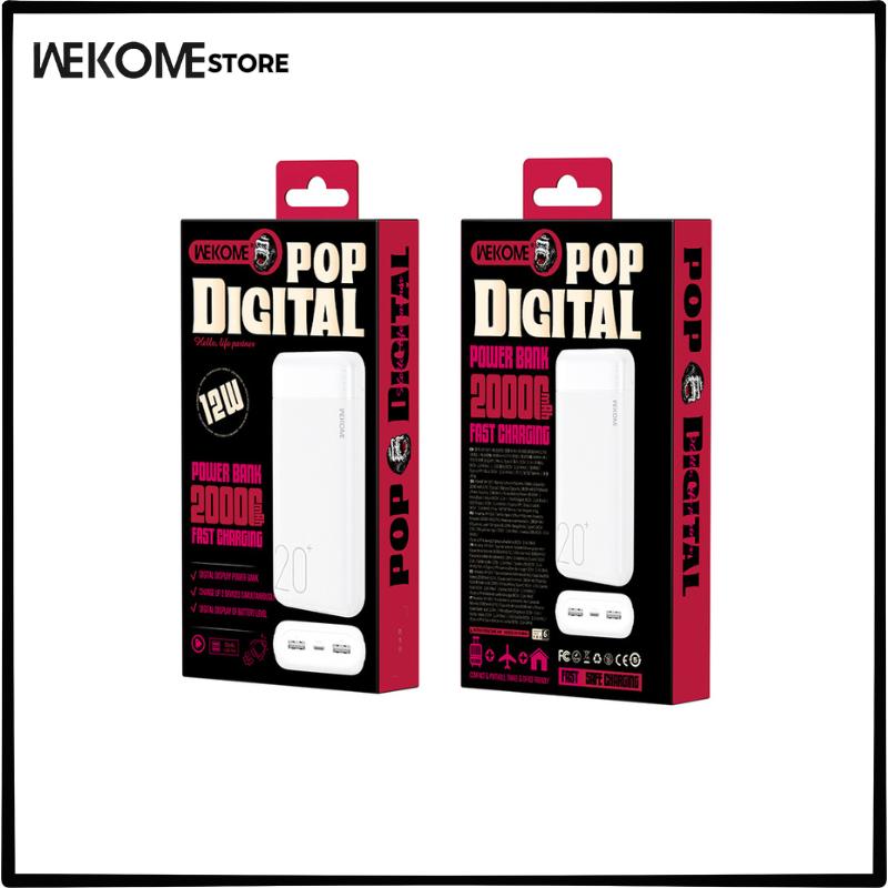 Sạc Dự Phòng WP-01 10000mAh WP-02 20000mAh 12W WEKOME Sạc Đồng Thời 2 Thiết Bị Màu Đen, Trắng, Vàng, Xanh Phụ Kiện 1