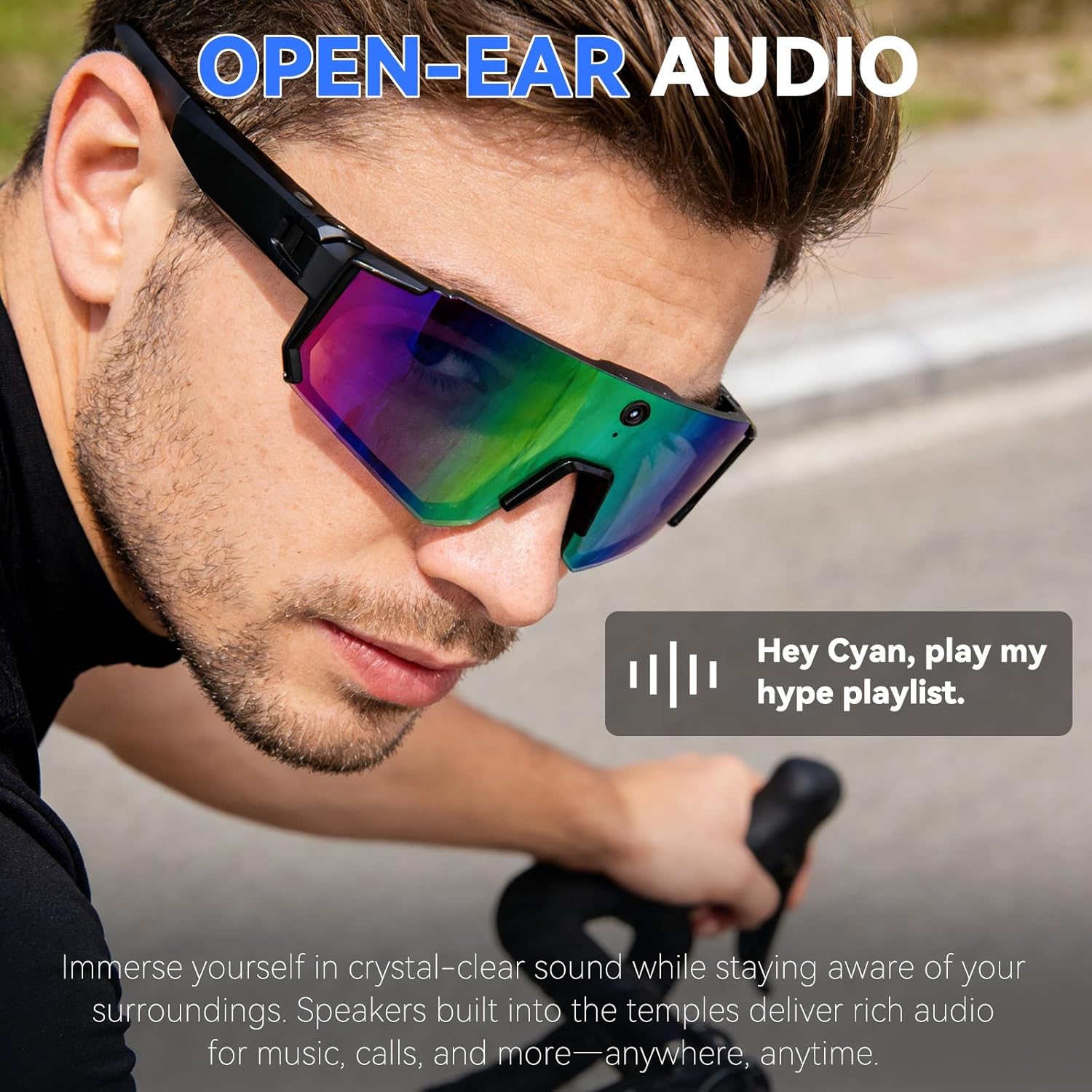 New 800W Camera 32GB Sport Smart Glasses Men Anti-shake Take Photo Video Recording Bluetooth Call Action Capture Cycling Glasses - Image 4