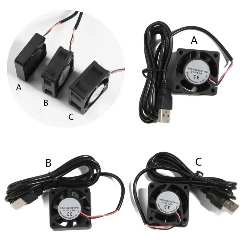 Zhen-Quạt USB 5V, Bộ Tản Nhiệt Làm Mát CPU, 2 Chân, Cho Vỏ Máy Tính, Máy Chủ, 40X40Mm, Yên Tĩnh, 4500-5500RPM 2