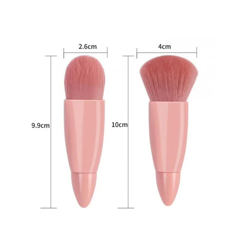Kuas Make Up Brush isi 5 in 1 Set Box Cermin Kuas Powder Foundation Beauty Tools mini portable travel set 2