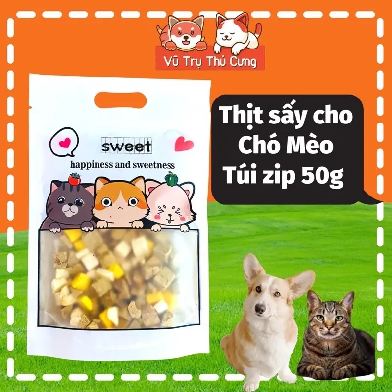 Snack Thịt Gà Sấy, Cá Sấy dinh dưỡng Cho Chó Mèo 0