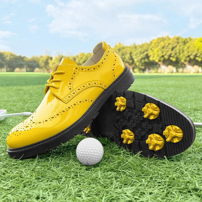 Product Introduction of Professional Business Leather Golf Shoes Block Shoes Glossy Men Spikeless Golf Sneakers Comfortable Walking Footwear for Golfers 3
