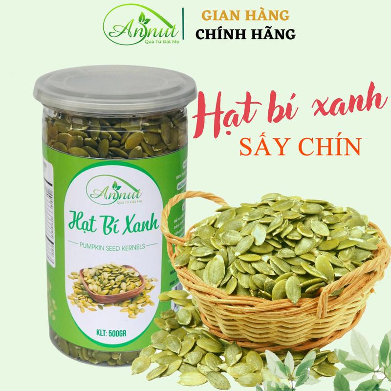  Hạt Bí Xanh Tách Vỏ ANNUT Sấy Giòn Nguyên Vị Hạt To Đều Mẩy - Gói 500gr 