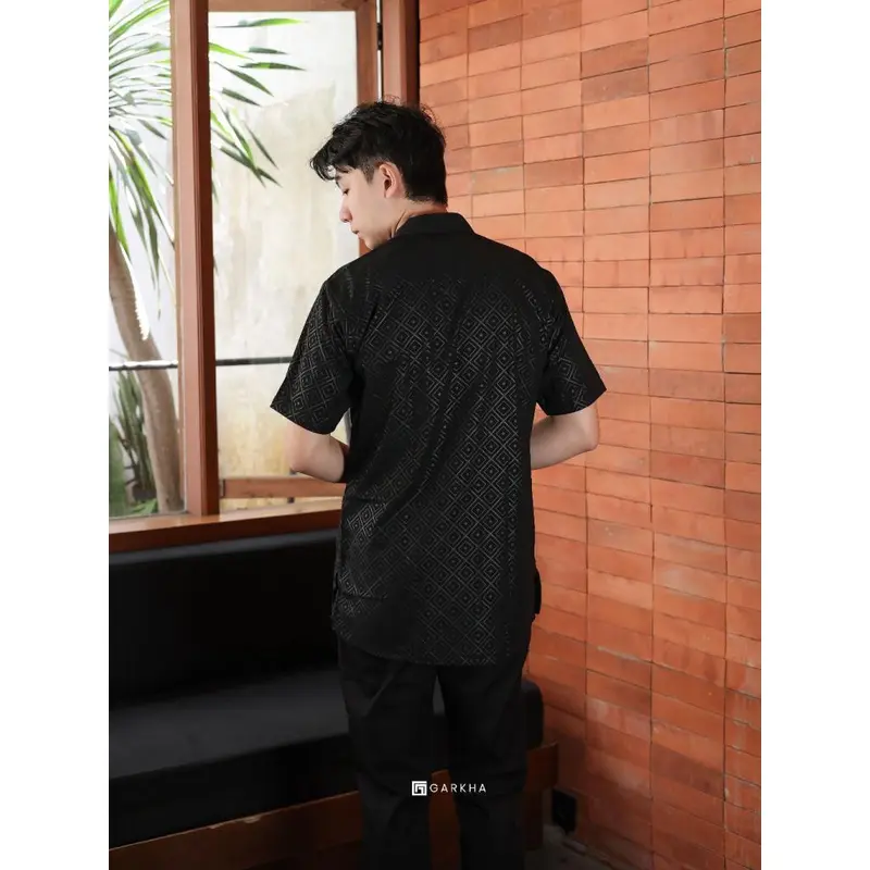 GARKHA Koko Kurta Embos Ethnic Modern Exclusive Cotton Premium Motif Lengan Pendek Thobe Muslim Pria 2