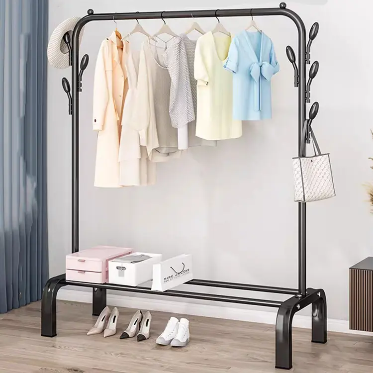 Giá treo quần áo khung kim loại nhập khẩu sơn tĩnh điện bền đẹp Giá treo đồ tích hợp để giày thông minh tiện lợi 1