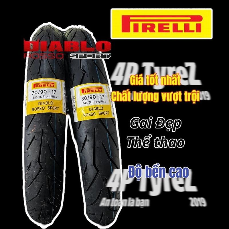   4PTYREZ   SIÊU RẺ  Vỏ  lốp  PIRELLI ROSSO Sport nhiều size xe tay ga và xe số xe côn tay 70 80 90 100 110 120 