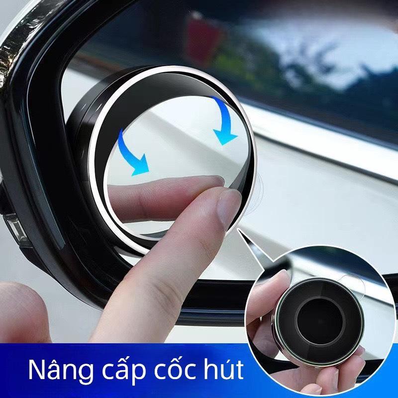 Gương cầu lồi xoay 360 mini đế hút kính gắn gương hậu ô tô