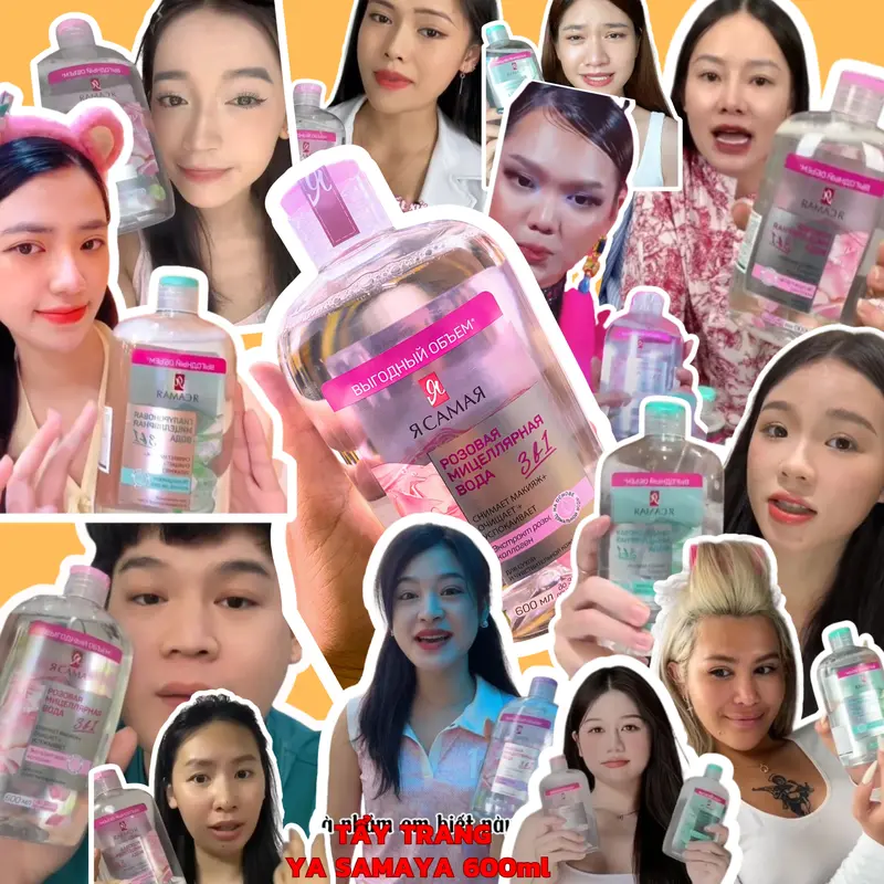 MUA 2 chai Nước tẩy trang micellar Ya Samaya 600ml TẶNG 1 Toner hyaluronic 10% huyết thanh Ya Samaya 400ml Trang Điểm Cosmetic Serum Collagen Mỹ Phẩm Face Tất cả các loại da Makeup Remover 2