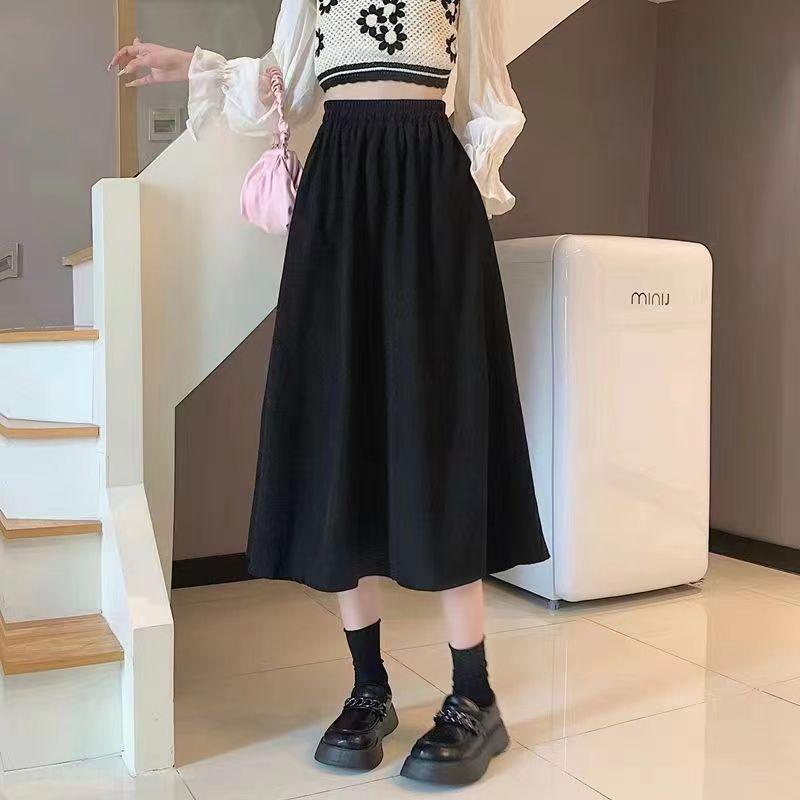 Váy Xếp Ly Cổ Điển Màu Trắng, Ngoại Cỡ Cho Nữ, Váy Mùa Hè, Cạp Cao, Xếp Ly Chữ, Lớn, Che Bụng, Mỏng Women 6