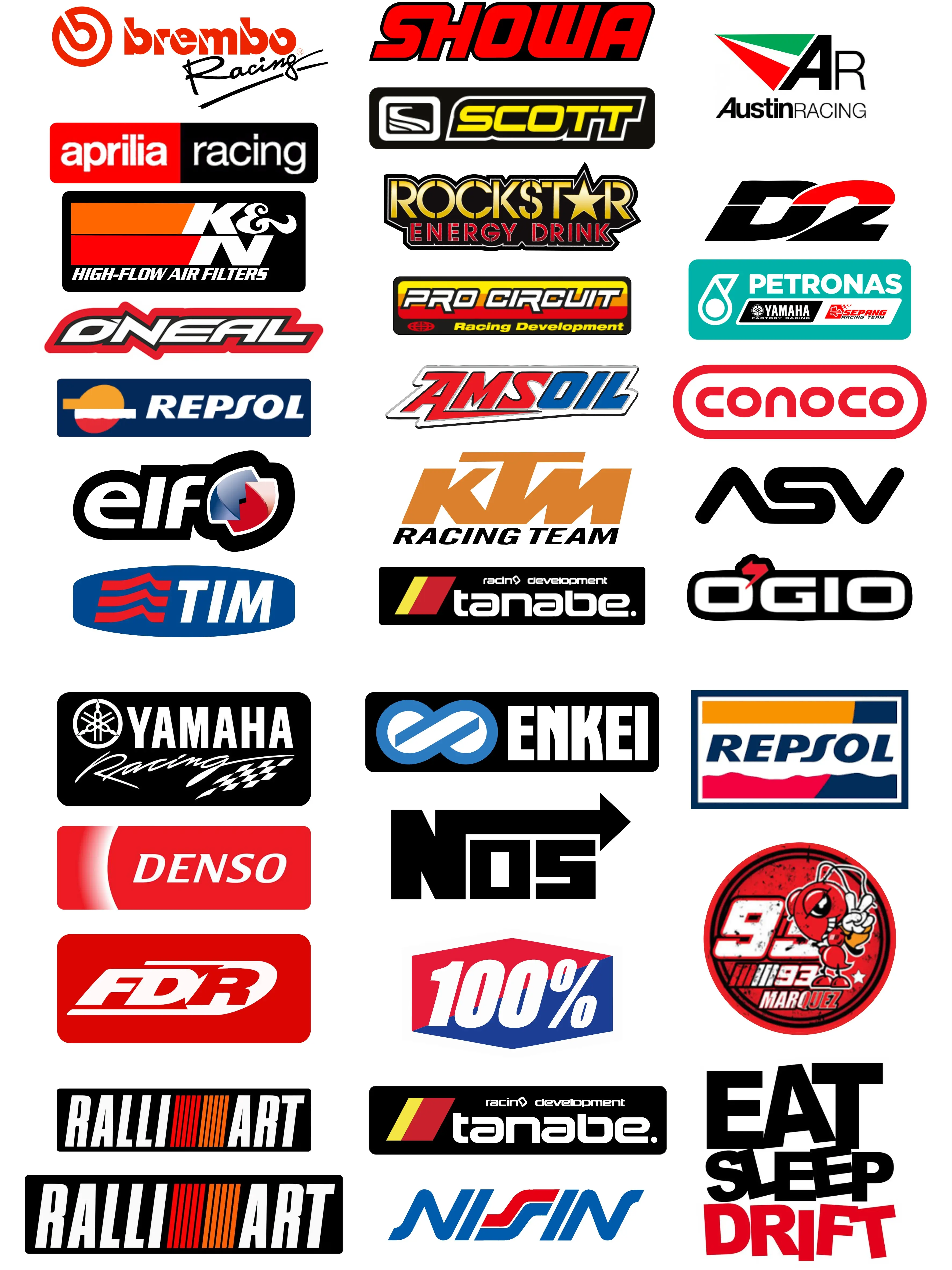 STIKER RACING STIKER PACK / STICKER BALAP / STIKER SPONSOR - VINYL A3 ...