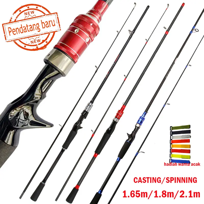 1.65m/1.8m/2.1m Joran Pancing  Suitable for Spinning Reel Bait Casting Reel Lure Rod Set Fishing Joran Pancing Bahan FRP Ultra Ringan Bahan Serat Panjang Untuk Air Tawar / Laut