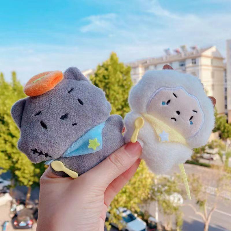 Dễ Thương Sang Trọng Sói Móc Khóa Hoạt Hình Cừu Mặt Dây Chuyền Mềm Nhồi Bông Búp Bê Đồ Chơi Xe Chìa Khóa Ba Lô