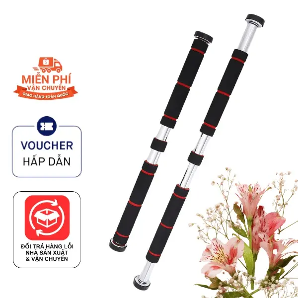 Xà Đơn Gắn Cửa - Xà Đơn Treo Tường  Chiều Dài Loại 60-100Cm & Loại 80-130Cm