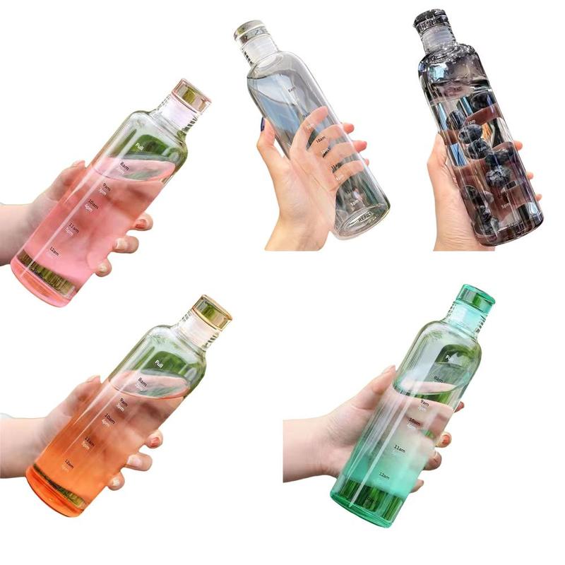 Product Introduction of 500/700ml Transparent Straw Water Bottle With Lids Cover Portable Cute Water Cup M4T0 25