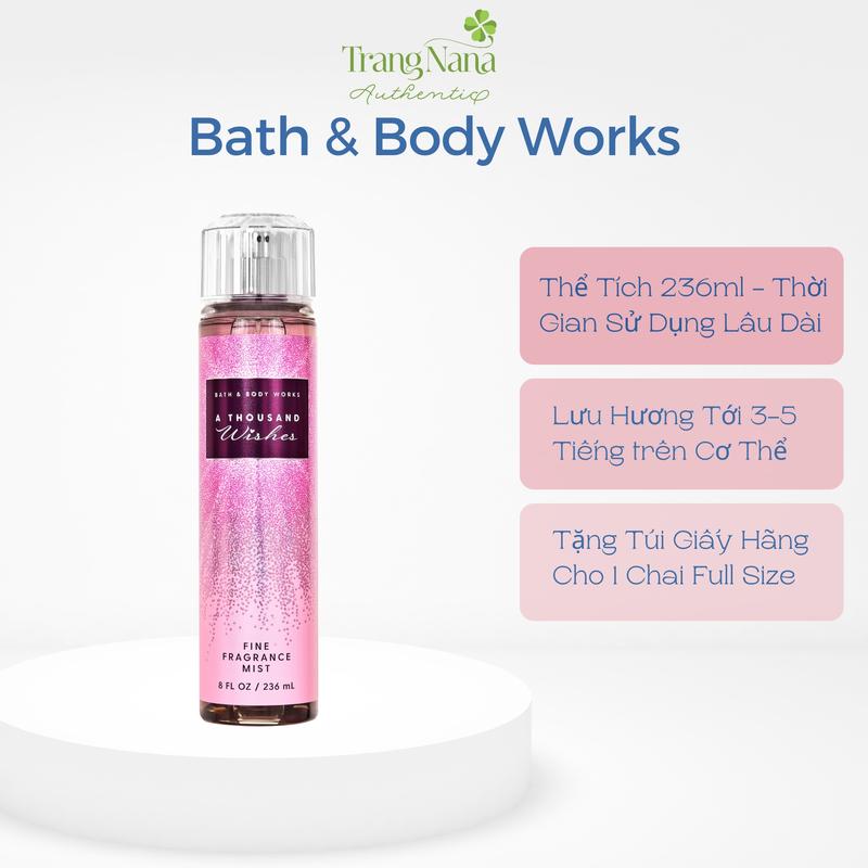 Xịt Thơm Body A THOUSAND WISHES Body Mist Bath Body Works Xịt Thơm Body Hương Nước Hoa Body Mist Nữ 236ml - Perfume Cosmetic Women