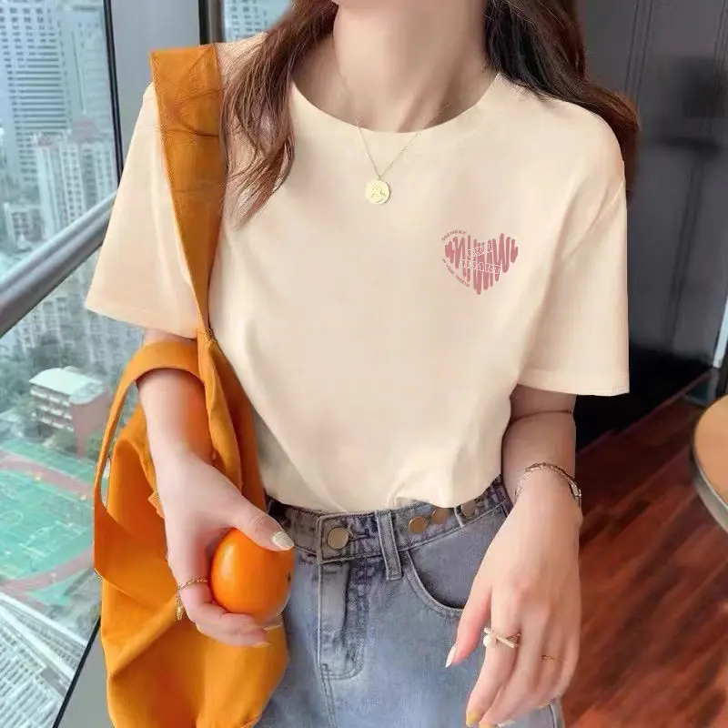 Áo thun nữ ngắn tay hot girl tôn dáng phong cách Top Women Cổ Tròn Cotton-094