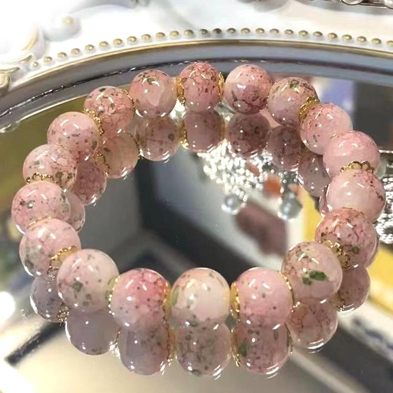 Product Introduction of Cherry Blossom Glass Beaded Bracelet Elegant Flower Bracelet For Women Fashion Accessories Gifts 16