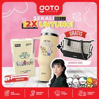 Gambar Goto Living X Mak San [Paket Bundling 2 In 1] Botol Minum Tumbler BT21 Sport Tahan Panas Dingin 1200ML + Sling Bag Tas Selempang Wanita Rajut #CR - D7 BLACK dari Goto Living Kota Tangerang 1 Tokopedia