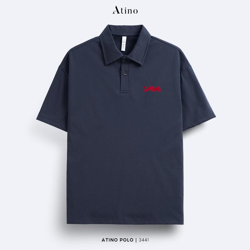 [ATINOxLUONGTOANTHANG] Combo 2 Áo Polo Cotton Nam Hoạ Tiết Thêu ATINO L.5.3441 Form Regular Ngắn Tay 5