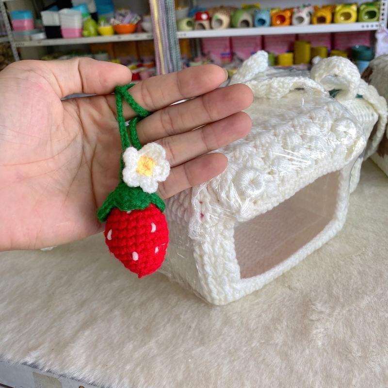 Phụ kiện, móc khóa túi len du lịch cho hamster, sóc, bọ, nhím, thú nhỏ 3