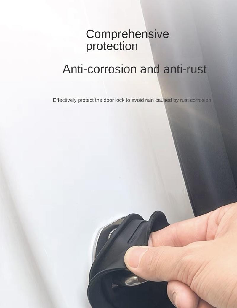 Product Introduction of Soft Rubber Car Door Lock Protector Cover Car Door Lock Shock Absorption Cushion Pad Thickened Anti-Collision Sticker 3