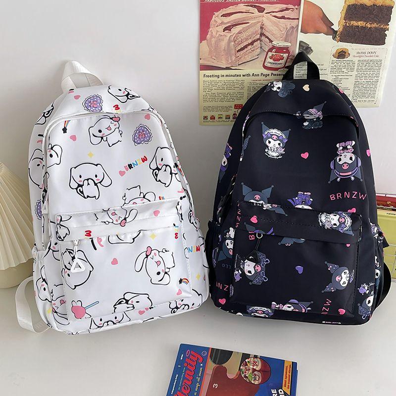 Ba Lô Graffiti Kitty, Ngoài Trời, Dễ Thương Và Nhẹ, Thoáng Khí Và Có Thể Đeo Được, Dây Đeo Vai Giảm sức nặng, Dung Lượng Lớn, Thích Hợp Cho Học Sinh, Túi Đi Học 5