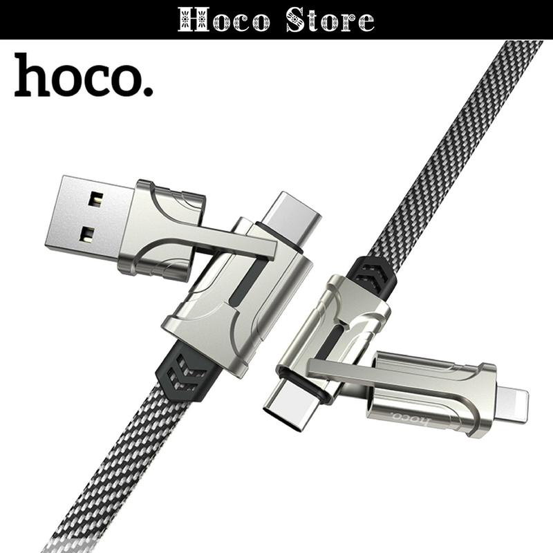 CÁP SẠC ĐA NĂNG CAO CẤP 4IN1 HOCO S22, Sạc Nhanh 18W - 60W Chân TypeC To Lightning / TypeC To TypeC / USB - Lightning / USB - TypeC ,Cáp Sạc Với Đầu Cắm Tiện Lợi Có Thể Đáp Ứng Sạc Nhanh / Thường Cho Các ĐT Hiện Nay, BH 12 Tháng Chính Hãng Hoco Phụ Kiện