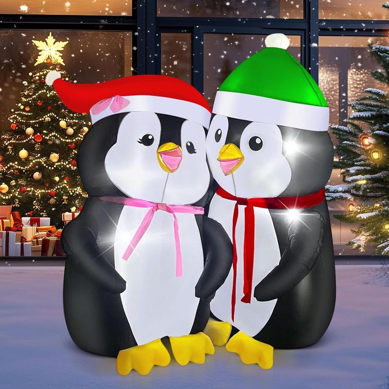 5ft Light Up Penguins Outdoor Christmas Inflatable Yard Decoration factory w/ LED Lights