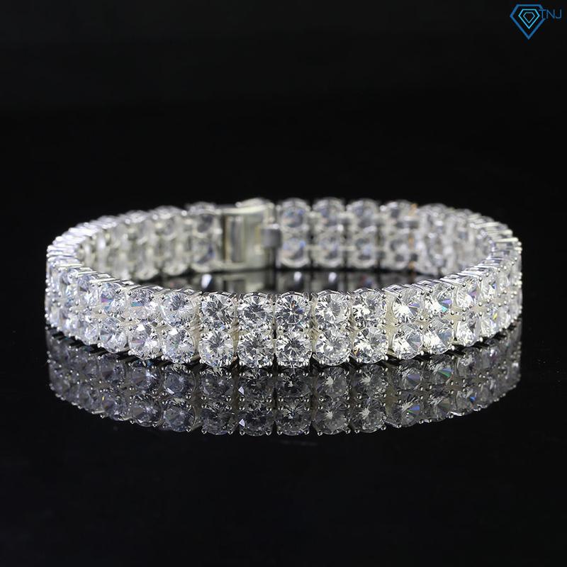 Lắc tay nam tennis đôi đính đá CZ 5 ly cá tính LTA0106 - Trang Sức TNJ Móc Khoá Phụ Kiện