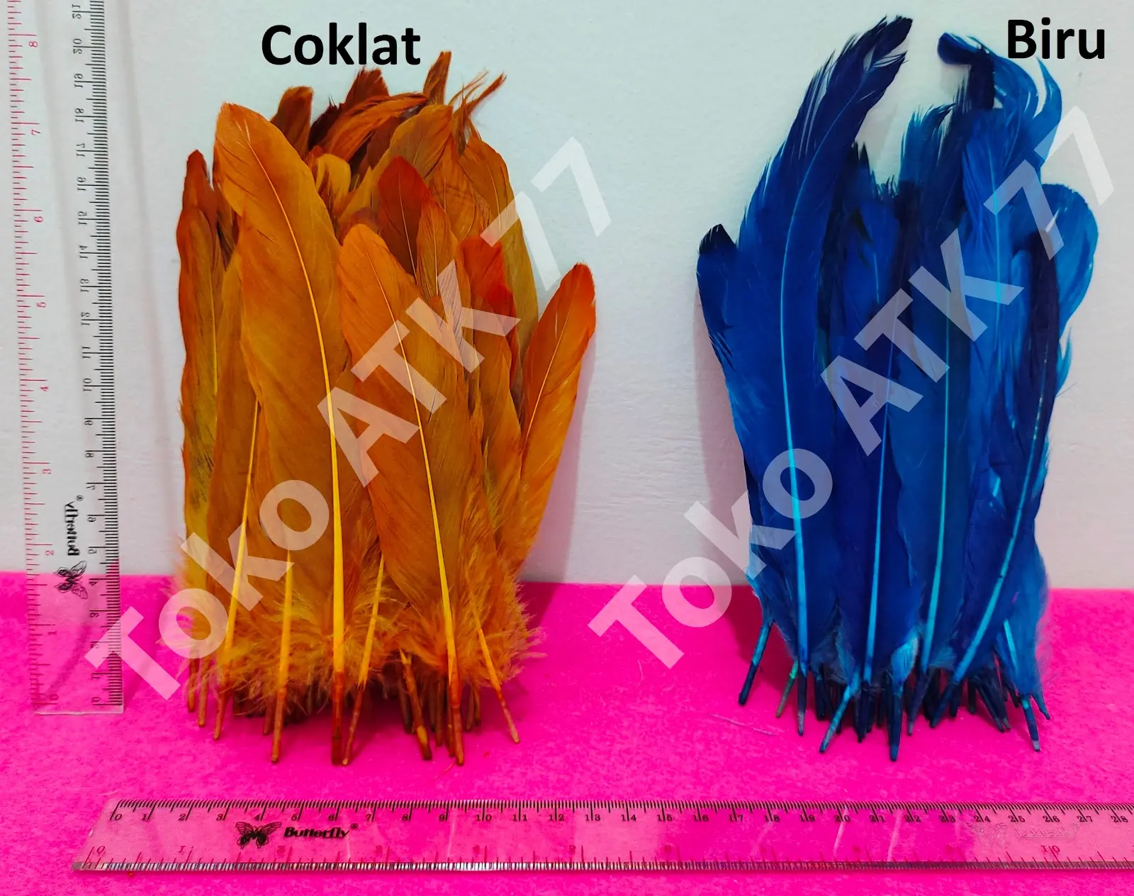 Manik manik Bulu Ayam Asli Warna Warni Wrn Biru Coklat Cokelat Ungu Merah Hijau Hitam Kuning Orange Oranye Putih Pink Prakarya Pernak Pernik Dekorasi READY STOCK